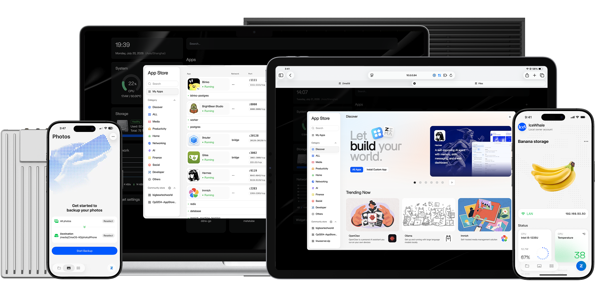 ZimaOS interface overview