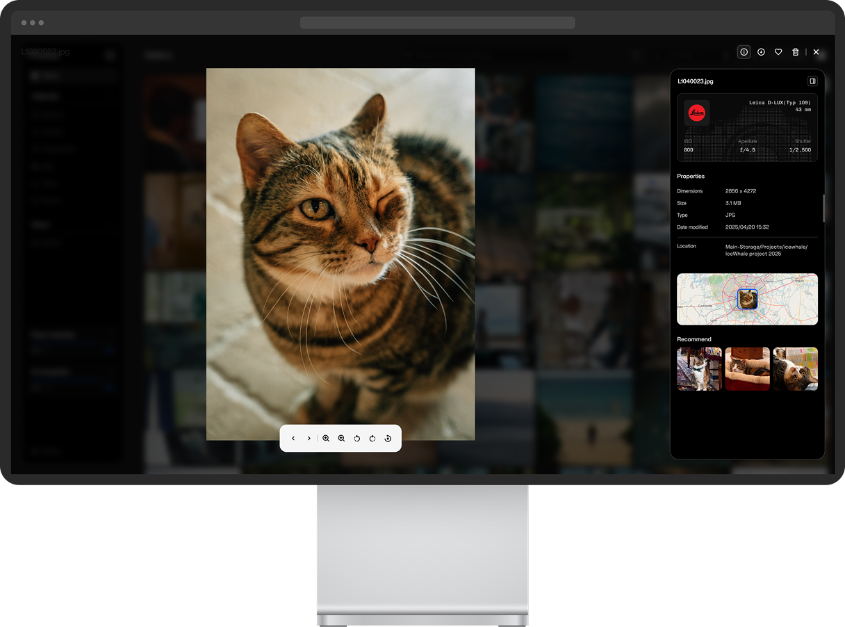 Photo details shown on a desktop display