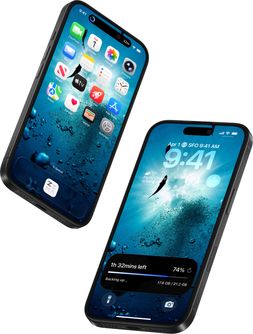 Zima Client background photo sync on iPhone